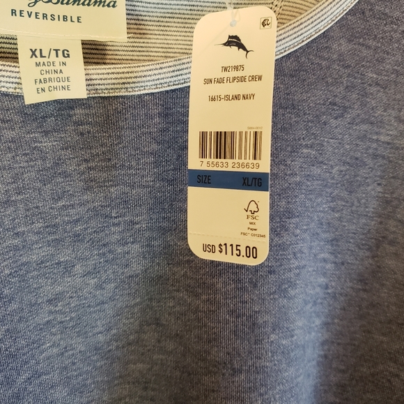 SOLD NWT Tommy Bahama Blue Reversible Sweatshirt - Picture 6 of 6